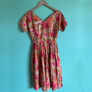 Vintage 1960’s floral cotton fit & flare day dress
